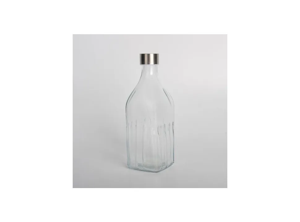 Botella De Vidrio Con Tapa De Acero 1L