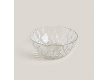 Bowl De Vidrio Diseño Diamantes 15,24 Cm