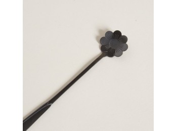Cuchara De Acero Negro Diseño Flor 18 Cm