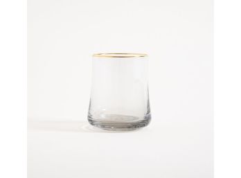 Vaso Black Glass Borde Dorado 9.5X7.5Cm